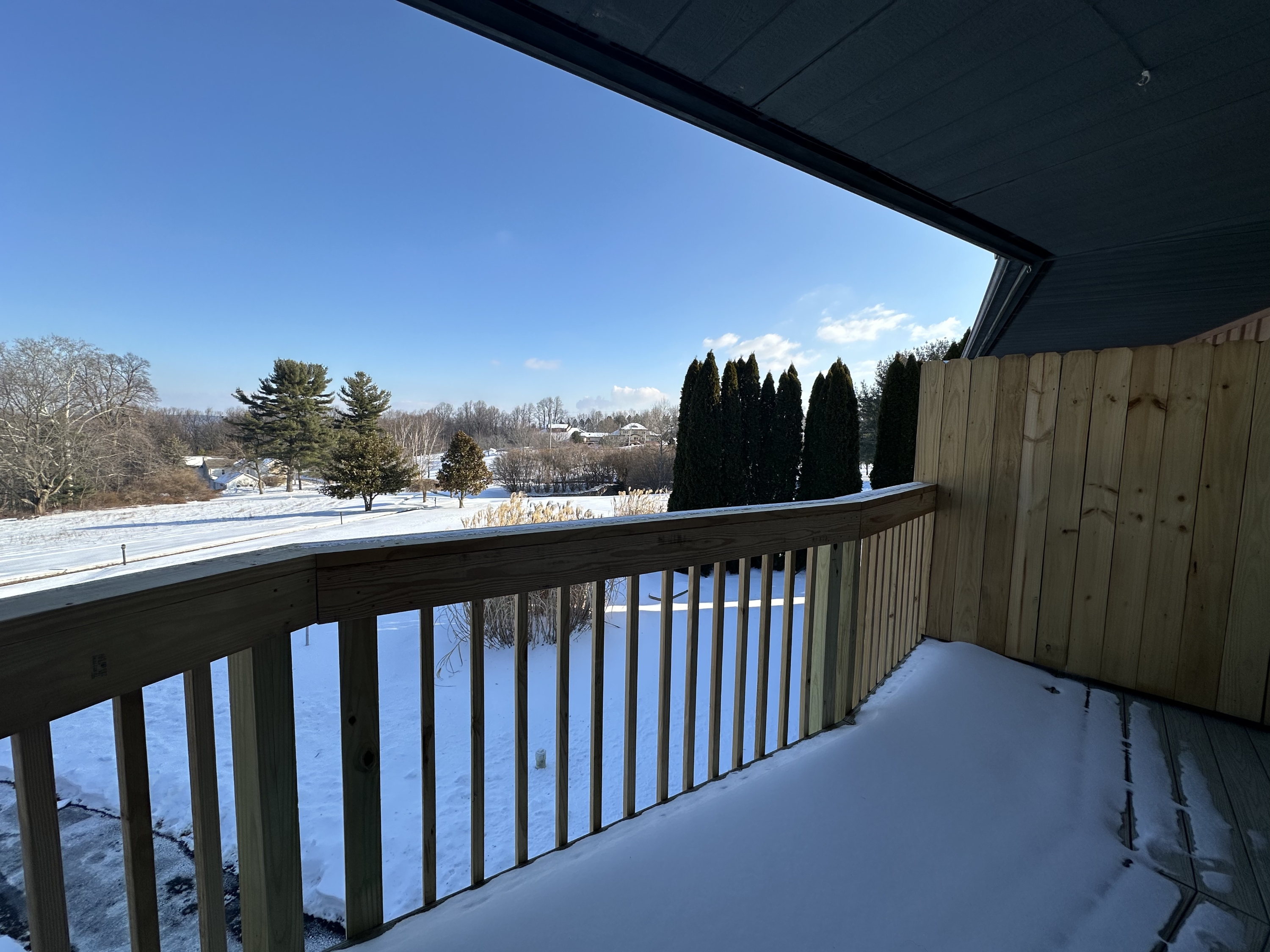 Private deck with view of Soltane's campus